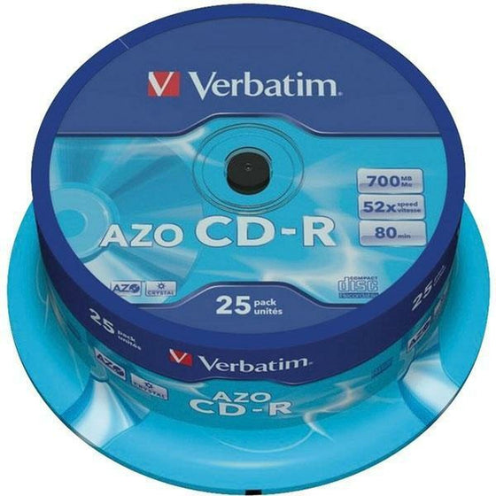 CD-R Verbatim CD-R AZO Crystal 25 Unités