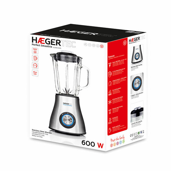 Bol mixeur Haeger 600 W Argenté 600 W 1,5 L