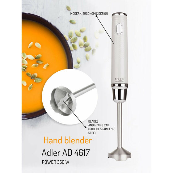Mixeur plongeant Adler 4617 Blanc Gris 350 W