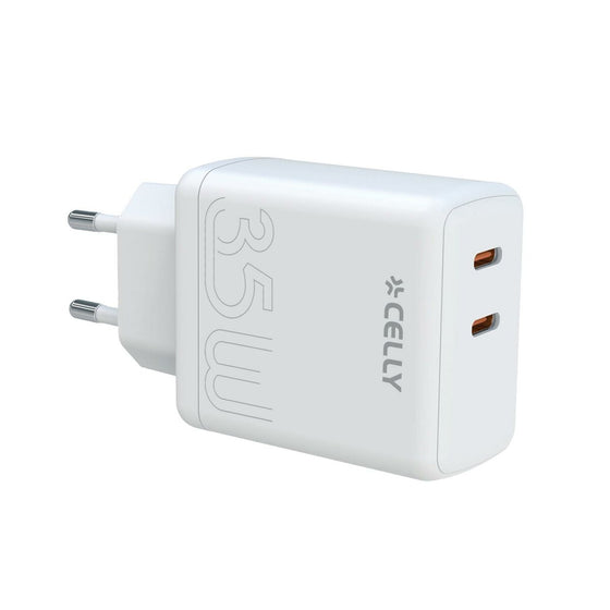 Chargeur mural Celly TC2USBC35WWH Blanc