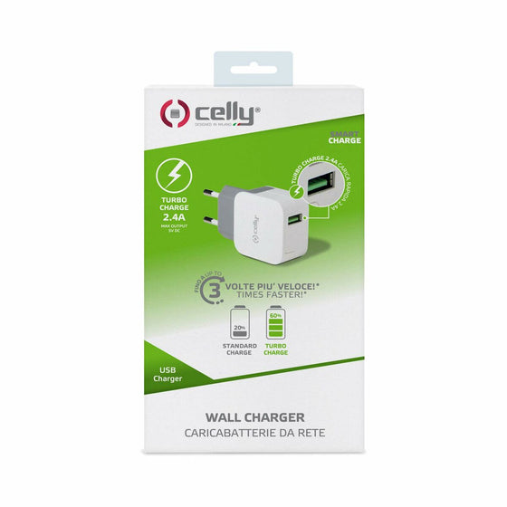 Chargeur mural Celly 12 W Blanc
