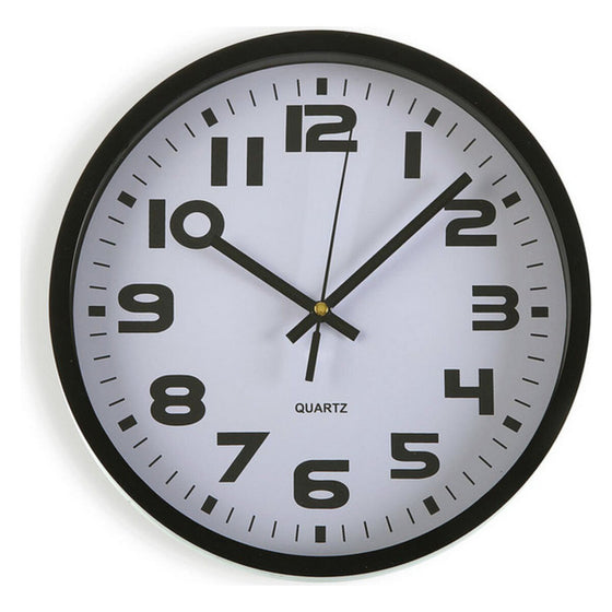 Horloge Murale Versa Noir Plastique 3,8 x 25 x 25 cm