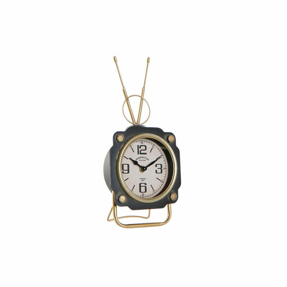 Horloge de table DKD Home Decor Noir Doré Verre Fer Vintage 15,5 x 8,5 x 32 cm