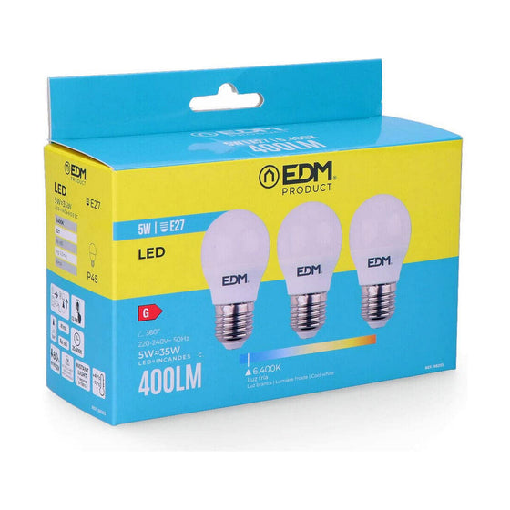 Lampe LED EDM E27 5 W G 400 lm (6400K)