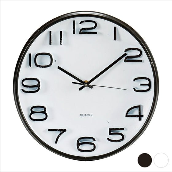Horloge Murale Noir Blanc Plastique verre